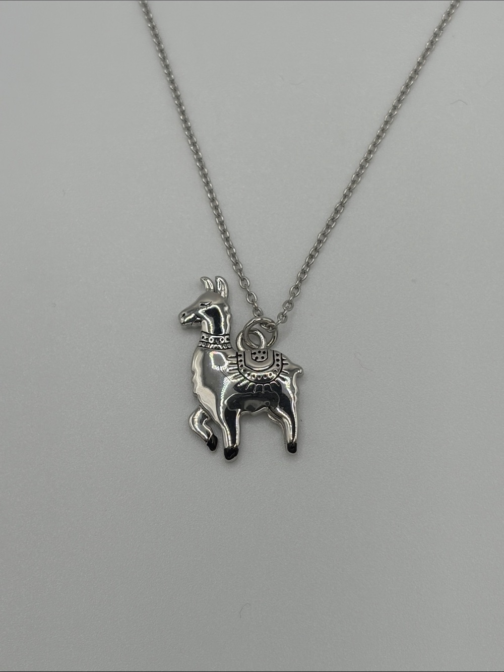 Sterling Silver 925 Llama Alpaca Pendant Necklace adjustable chain
